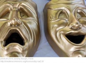 The two faces of theater.